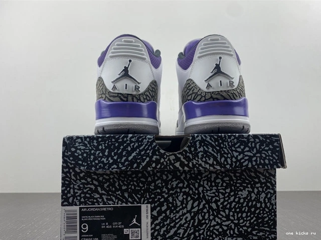 Rep Onekick 3826 CT8532- Dark ZipUp Retro Iris Jordan 3 1014